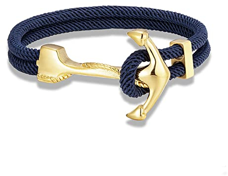 Bysonglezai Armband Herren Armbänder Armreif Damen Männer Geschenk Armband Herren Charm Nautical Survival Rope Chain Paracord Armband Male Sport Hooks Dunkelblau