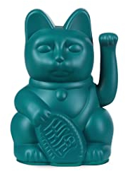 DONKEY Lucky Cat Mini | Green - Japanische Glücksbringer Winkekatze in Grün, 9,8 cm hoch