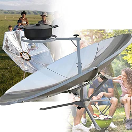 Cuisinière solaire, four solaire portable concentré de 1.56m Diamètre diamètre, pour le camping en plein air, barbecue, température focale, énergie propre, meilleure utilisation par temps ensoleillé