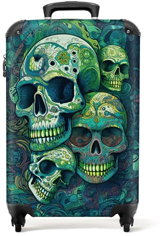 NoBoringSuitcases.com® Handgepäck, Hartschalenkoffer mit TSA Schloss, Trolley, Reisekoffer, Carry on, Rollkoffer, Klein oder Mittelgroß Grün