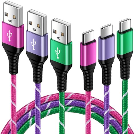 USB C Ladekabel für Samsung USB C Kabel, 3Pack 1.8M Typ C Schnellladekabel | Datenkabel Handy Ladekabel für Samsung Galaxy A17/A27/A37/A57/A16/A15/A25/A35/A55/A51/A54/A53/S26/S25/S24/S23/S22/S21/S20/S10
