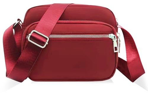 DUGEHO Frauen Cross Body Bag, Crossbody Taschen Handy Brieftasche Taschen, Schulter Handtasche Casual Geldbörse mit großer Kapazität für Frauen Mädchen Reisen täglichen Gebrauch（Rot）