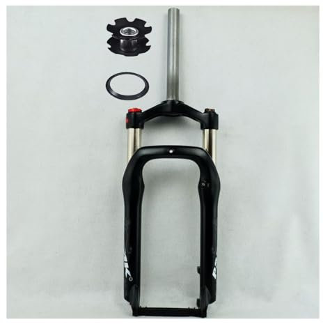 20 Zoll Fahrradgabel Fat Gabel 4.0 Zoll Reifen Fahrräder Luftfederung 1-1/8'' Für Snow Beach XC AM 75mm Scheibenbremse 135×9mm QR Federweg 120mm (Color : Black Matte, Size : 20inch)