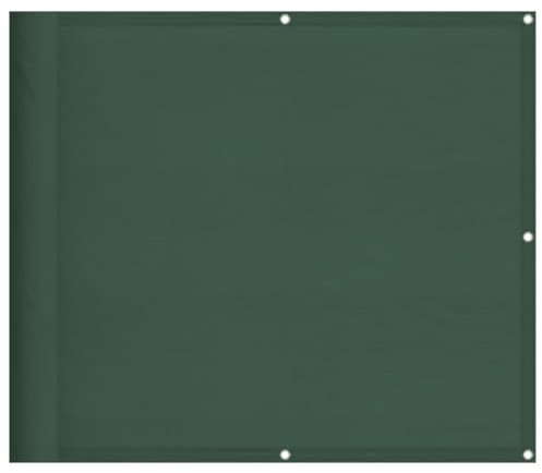 vidaXL Balkon Sichtschutz, Balkonbespannung mit Ösen Seil, Wasserfeste Balkonabdeckung, Balkonverkleidung für Balkon Terrasse, 90x700cm Dunkelgrün 100% Polyester-Oxford