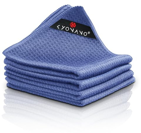 KYONANO Espresso Accessories, Barista Towels 4 Pack, Absorbency, Classic | Absorbency, Fast Drying, with Hanging Loop, Lint-Free, Streak-Free, Machine Washable, Coffee Towels for Steam Wand & Machine