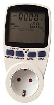 Gadpiparty Compteur Électrique Double Tarif Prise Multifonction Grand Écran Lcd Voltmètre Ampèremètre Mesure Consommation Énergie