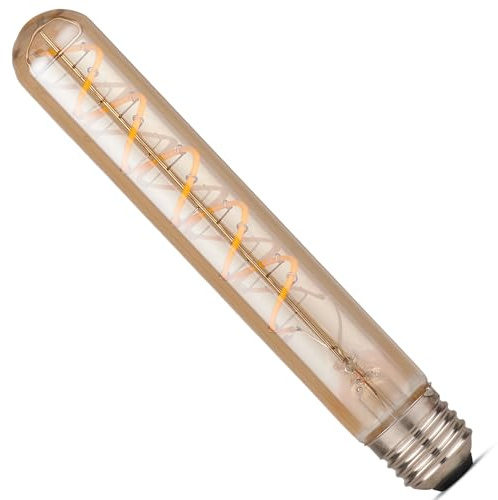 CROWN LED Flute Tube Vintage Light Bulbs, Warm White Color - Energy Efficient E-Class - Equivalent to 38W E27 Bulb - Ideal for Home, Hotels, Restaurants, Shock Resistant, 18.4 x 2.8 cm EL0029