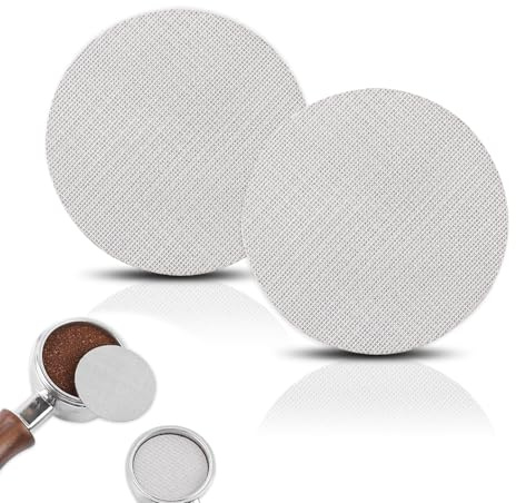 MEGAVOW 2 Stück Puck Screen 53mm, Kaffeefilter aus 316 Edelstahl für Siebträger, 1.7mm Dicke 150μm Wiederverwendbar Espresso Zubehör für Portafilter