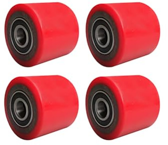 Galets de transpalette, lot de 4 - Galets de transpalette, roulement à billes, alésage 20 mm, diamètre 80 mm, roues en polyuréthane PU 80x70 mm 80x90 mm 80x100 mm Accessoires for chariot élévateur man