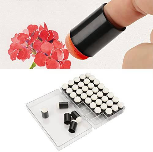 40 Stück Fingerschwammtupfer mit Aufbewahrungsbox Zum Malen, Kreide, Tinte, Kartenherstellung, Zeichnen, Malen, Zeichnen, Tinte, Basteln, Kreide