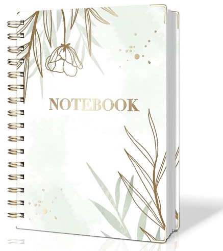 BIROYAL Notizbuch A5 Dotted, 300 Seiten Bullet Journal A5 Dotted Notebook, Spiralblock mit Bindeband und Schutzecken, Aesthetic Notizbuch Gepunktetes zum Schreiben für Frauen Männer Büro Schule