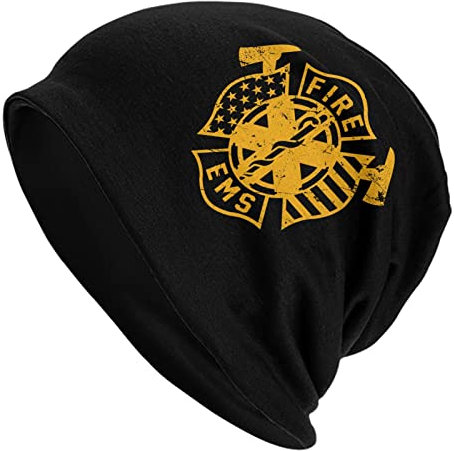 Beanie Mütze Feuerwehr-Notdienst Strickmütze Unisex Wintermütze Atmungsaktiv Cuffed Hats Für Alle Jahreszeiten Wandern Camping