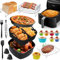 Accesorios para freidora de aire caliente para COSORI 5,5 L - 6,4 L y Ninja AF180EU 6,2 L, 20 unidades, accesorios para airfryer, juego de moldes de silicona, compatible con Philips NA230 de 6,2 L y