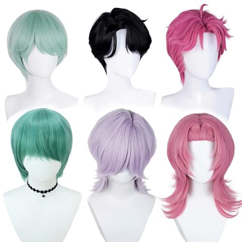Ubaywey Jinu Hunter Disfraz Sajaboys Peluca de Cosplay Idol Sajaboys Accesorios de Halloween Misterio Romance Cabello (Verde Bebé, Una Talla)