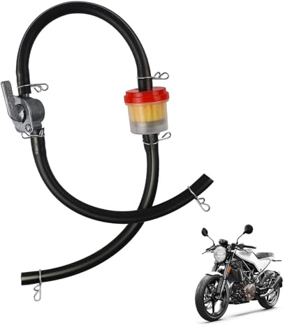 SHENGYIG Kraftstofffilter, Benzinschlauch Motorrad, Benzinfilter Set | Mit Benzinschlauch 6mm, Klarem Filterbecher und Schalter, für Filtert Benzinverunreinigungen, Schützt den Motor