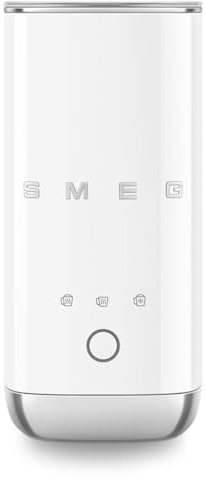 Smeg MFF02WHUK Retro 50s Style Mini Milk Frother, Pre Set Functions, Manual Function, 500W, White