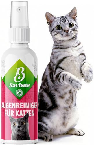 Baviette Kattvård – Ögonrengöring för Katter 100 ml, luktfri och pH-neutral – Skonsam ögonspray för tårfläckar, mikrobiologiskt inspirerad, alkoholfri