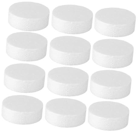 OSALADI 20pezzi Blocchi di Schiuma Bianca Rotonda da Pz per Modellazione Scultura Decorazioni per Torte Artigianato Fai da Te e Progetti Scolastici