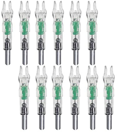 CAKEEYUM Encoches de flèche LED en Plastique Lumineux pour tir à l'arc, 12 pièces éclairées, Queue d'arc, Couleur aléatoire, pour flèches, flèches, Coups