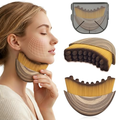 Alpenfaser gesichtsbürste Für lymphdrainage Und Gesichtsmassage, lymphatische gesichtsbürste Als face brush Für jawline Und Kinn Kontur, Sanft Für Trockene Haut (1 Stück)