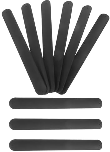 FUNOMOCYA Braccialetti Schiaffo in Silicone Nero 12 Pezzi Bracciali Comodi e Superficie Vuota per Feste e Bomboniere per Bambini e Ragazzi