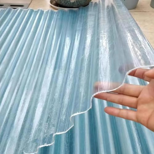 Planchas De Policarbonato for Tejados, Planchas Tejados Procesable Placa Ondulada Paneles Fibra Vidrio Cubiertas for Invernaderos Cocheras(6 PCS,0.9x0.8m/2.95x2.62ft)