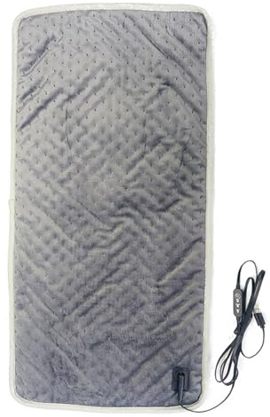 Tapis Chauffant 12v, Couverture Chauffante électrique USB Portable 60 × 30 Cm, Tapis Chauffant Compact à 3 Niveaux De Chaleur, Câble USB 1,5 M Pour Voiture, Bureau Et Voyage (Gris*1)