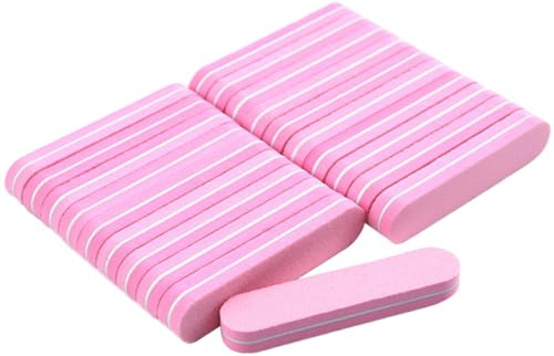 Mini Lime Unghie Doppia Faccia, 20 Pezzi in Spugna Rosa | Riutilizzabili e Facili da Pulire, per Manicure e Pedicure Fai da Te, Adatte a Casa e Compleanno