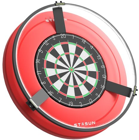 STASUN Eclairage Cible flechette, Lampe LED 360° sans Ombre, Luminosité Réglable 10%-100% 6500K, Fixation Magnétique sans Outil, Boîtier Métallique, Câble Extra Long 3m, Accessoire pour fléchettes