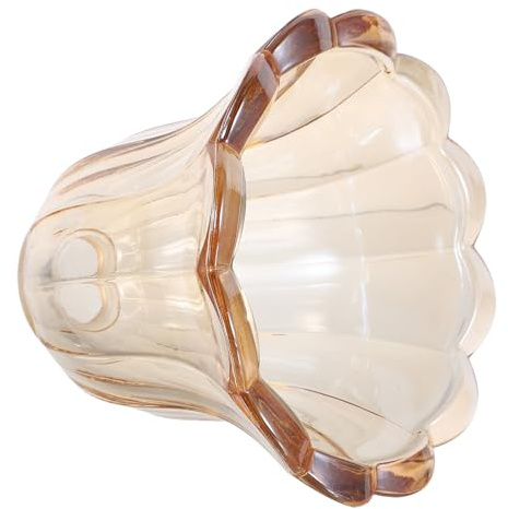 BIUDECO Replacement E14 Glass Lamp Shade Tulip Flower Design Amber Color 140x100mm Decorative Lampshade for Table and Pendant Lights in Living Room