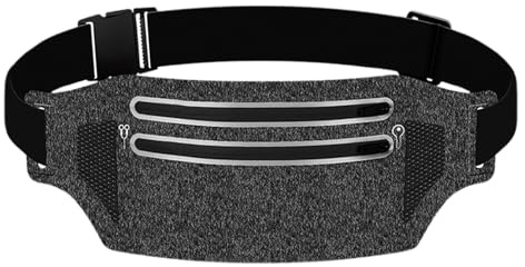 Vattentät Pack – Slim Waist Bag | Pouch for Working Out, Löpbälte med ventilerande material, Pouch Waist Light, Hip Bum Bag för träning, jogging, fritid, löpning, vandring, cykling
