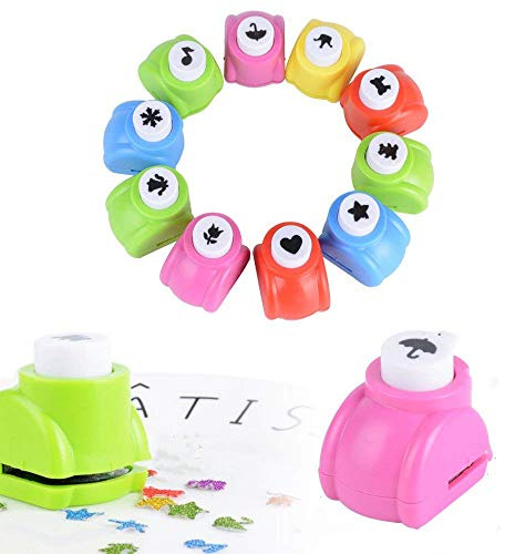 Punch Paper Shaper,12 Pack Embossing Device Mini Hole Puncher Craft Punch Set for Scrapbook,Photo Album,Greeting Cards,Leaves and More(Random Pattern)