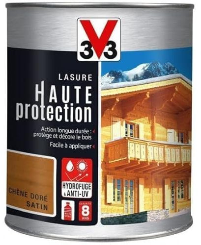 V33 Lasure Haute Protection 8ans Chêne doré 1 L