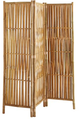 Box and Beyond - Inredningsskärm - 160 x 139 cm - rumsavdelare i naturlig bambu - skärm 3 paneler - skärm för sovrum, vardagsrum - avtagbar skiljevägg
