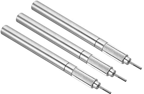 PATIKIL Papier Ligné Piquage Outil, 3 Paquet Métal Fendu Aiguille Stylo Bouclage Roulant pour bandess Bricolage Art Artisanat, Argent