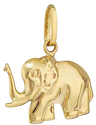 NKlaus Kettenanhänger für Damen Gelbgold; Gelb, 16x12mm; 2,5x4mm, 1 Stück | 333 Gelb gold 8 Karat; 333 Gelbgold 8Karat; charm elefant gold