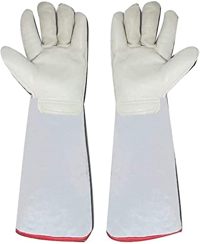 Hitze-/feuerbeständige Handschuhe, Gartenhandschuhe, Arbeitshandschuhe, Schweißhandschuhe, hitzebeständige und feuerfeste Handschuhe, lange gefütterte Schweißerstulpen for Hochtemperaturöfen, wasserdi