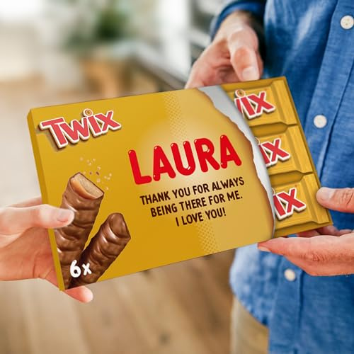 Twix Barre de chocolat personnalisée - Personnalisez votre boîte cadeau géante en chocolat au lait, le cadeau pour les femmes, les hommes (Boîte cadeau Twix)