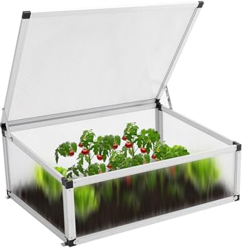 Serre en aluminium translucide - Protection UV - 77 x 58 x 30 cm - Toit unique - Argenté