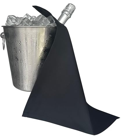 Catering Bottle Cloth, 42 cm, Polycotton, Ecken-genähter Ring (Schwarz, 1er-Pack) | Weich · Saugfähig · 100 % recycelbar · Industrielle Wäsche · Mangelgeeignet
