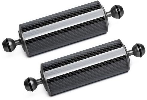 LetonPower Bras Flottant sous-Marin de 8 en Fibre de Carbone, Bras Aquatique, Double Bras Flottant à Bille de 1'', système d'éclairage pour la plongée, Plateau, lumière vidéo/Stroboscope (2pack)
