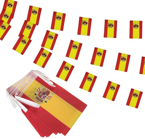 GSYLPFT Drapeaux espagnols pour événements patriotiques, fête de l'indépendance, sports, décorations intérieures et extérieures 10 m