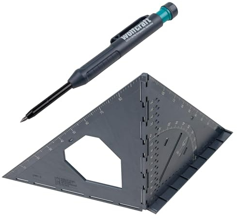 wolfcraft Projekt-Set „Messen und Markieren“ I 8659000 I Set zum Messen und Anzeichnen auf Flächen und dreidimensionalen Werkstücken