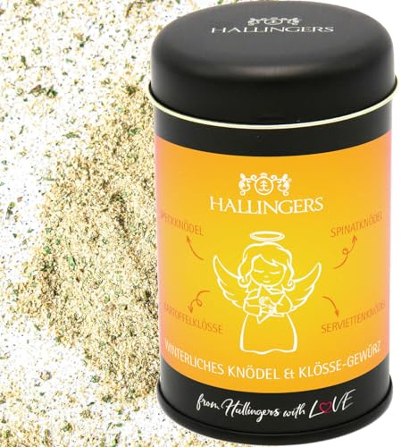 Hallingers Genuss Manufaktur Gewürzmischung Weihnachts-Geschenk - Koch-Gewürze in edler Geschenk-Dose Weihnachts - Kn... für Speck-/Spinatknödel & Kartoffelklöße, Weihnachten für Frauen Männer