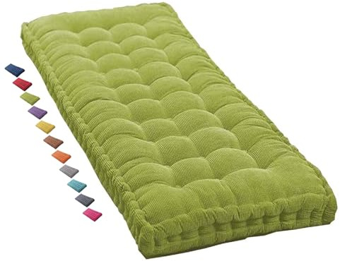 Sitzkissen Bank 150x40 100x40 80x40 160x40 120x40 200x40 Bankkissen, Gartenbank Kissen Bankauflage, Stuhlkissen 40x40 45x45 50x50, Sitzauflage Sitzpolster Bank für Innen outdoor, Fenster(Green 1N,100x