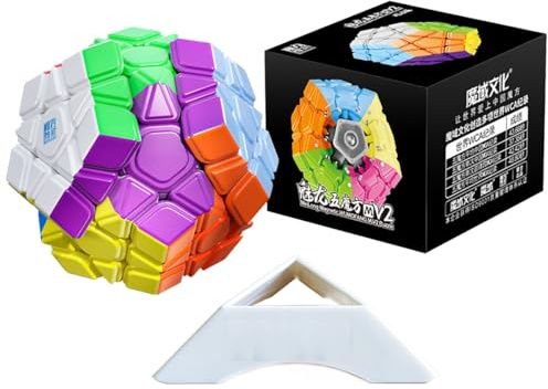 MoYu MoFangJiaoShi Cubing Classroom Meilong Megaminx V2 M Version 3x3 12 Surface Gigaminx Cube 3x3x12 V2 megaminx M Magic Puzzle Cube Stickerless + EIN Würfel Stand