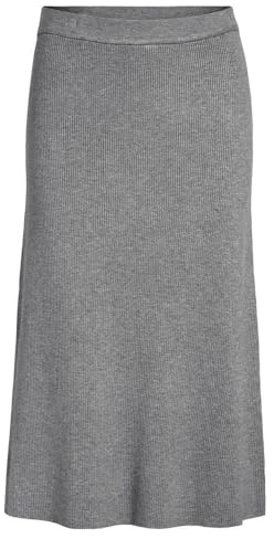 VICOMFY Jupe en Maille A-Line Noos, Mélange de Gris Moyen., L