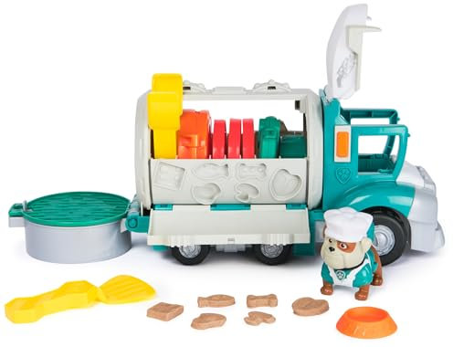 Rubble and Crew, Growlin' Grub Food Truck Spielset, Actionfigur, Spielküchenzubehör und kinetischer Build-It Spielsand, Kinderspielzeug für Jungen und Mädchen ab 3 Jahren
