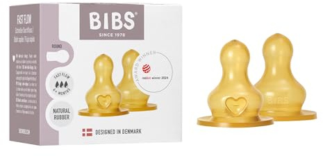 BIBS Flasknapp 2-pack. Kolikmotverkande. Extra flasknappar till BIBS nappflaskor. Rund sugdel.