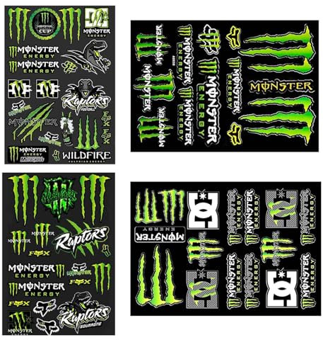 4 Pièces Autocollant Moto Cool de Motocross pour Casques, Voitures, Scooters et Plus - Tuning Décoratif